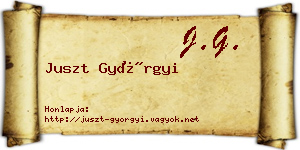 Juszt Györgyi névjegykártya